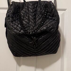 Rebecca Minkoff Black Quilted Backpack